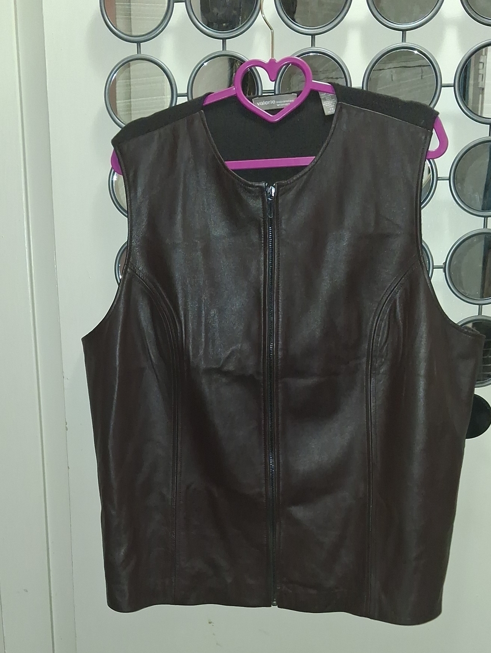 VALERIE STEVENS BROWN GENUINE LEATHER Vest